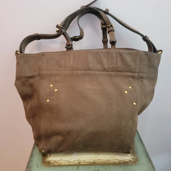 Jerome Dreyfuss Jacques Olive Green Leather Top Handle Adjustable Shoulder Strap - Picture 2 of 16